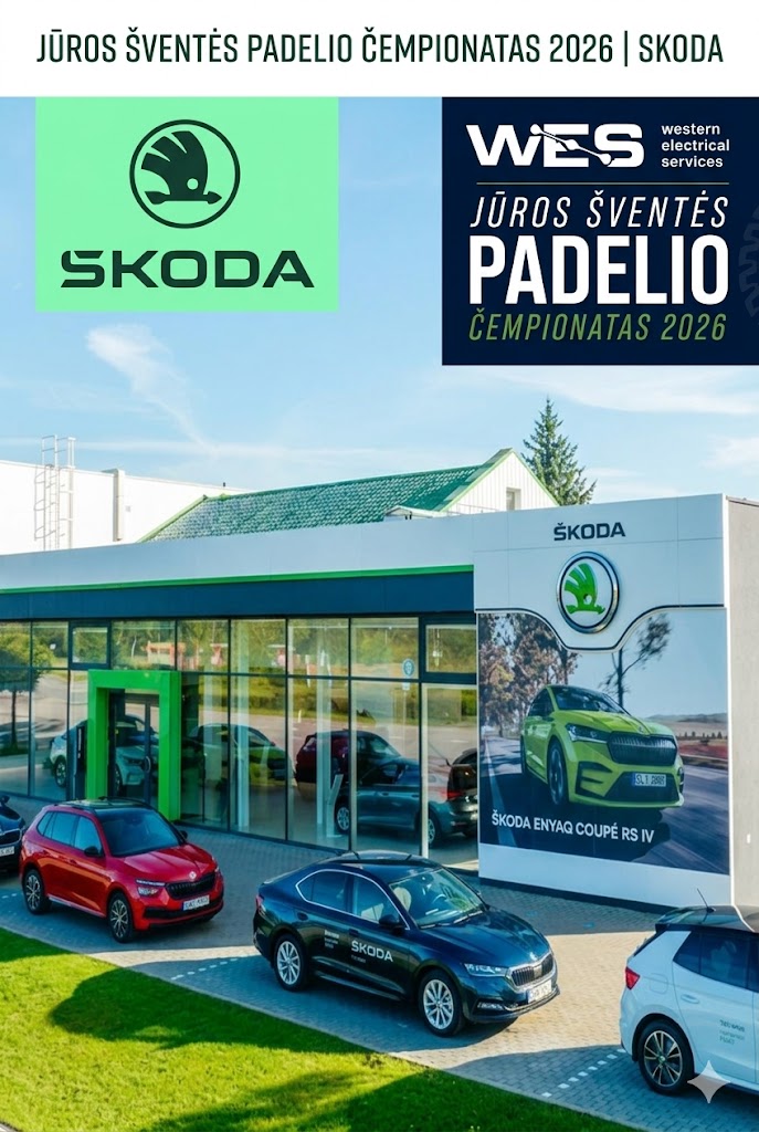 ŠKODA prisijungia prie Jūros šventės padelio čempionato 2026 ir tampa Vyrų Power+ grupės partneriais